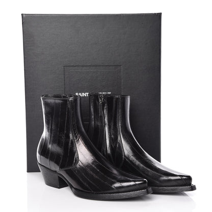 Saint Laurent Eel Mens Lukas Ankle Boots 39 Black 9 of 9