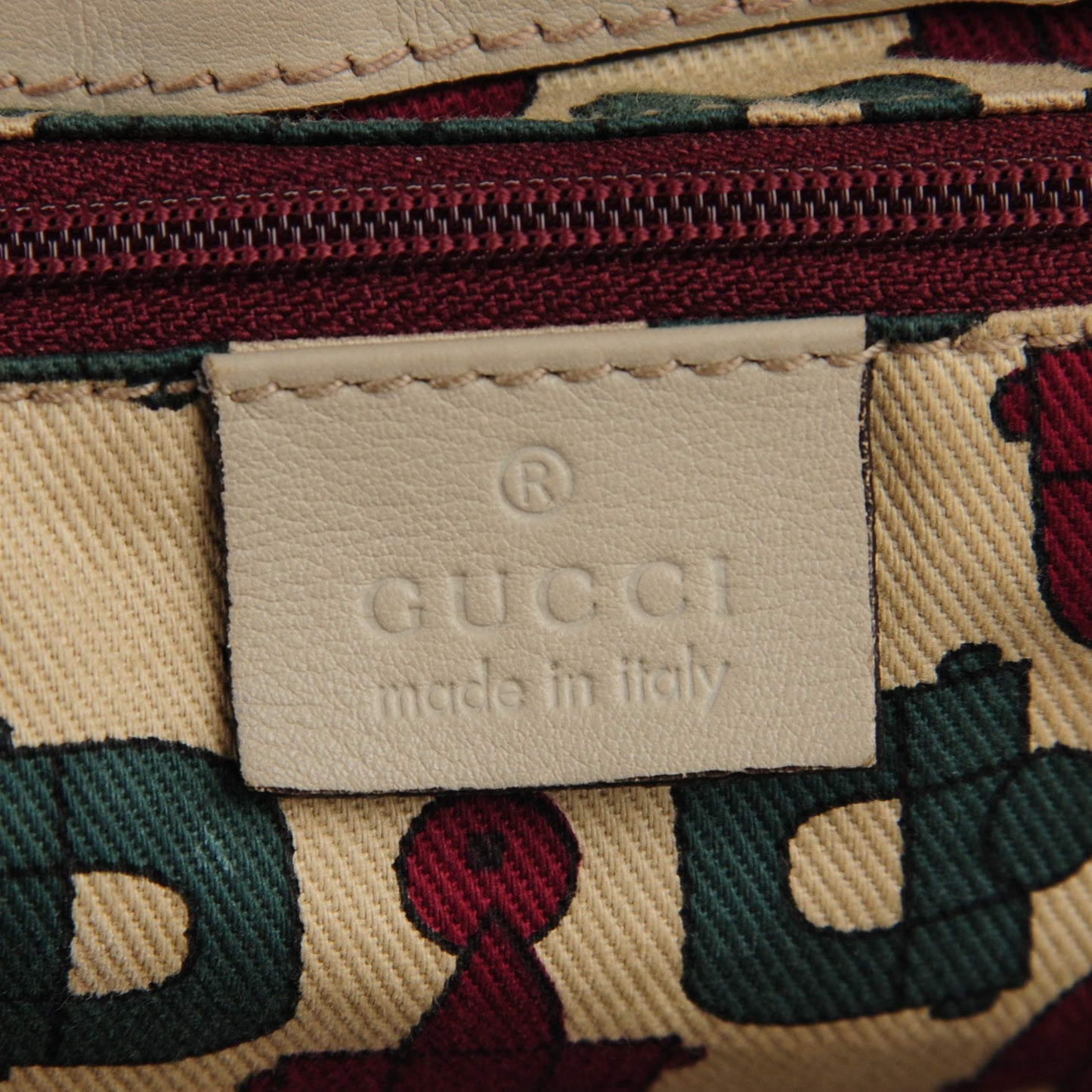Guccissima Large D Gold Ring Shoulder Bag Off White