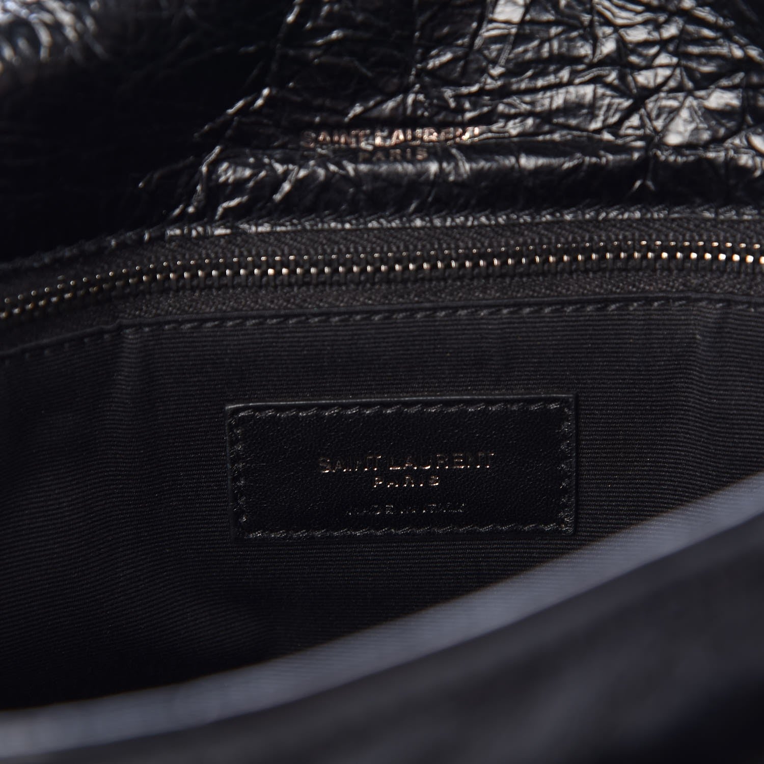Saint Laurent Crinkled Calfskin Matelasse Monogram Medium Niki Chain Satchel Black 6 of 9