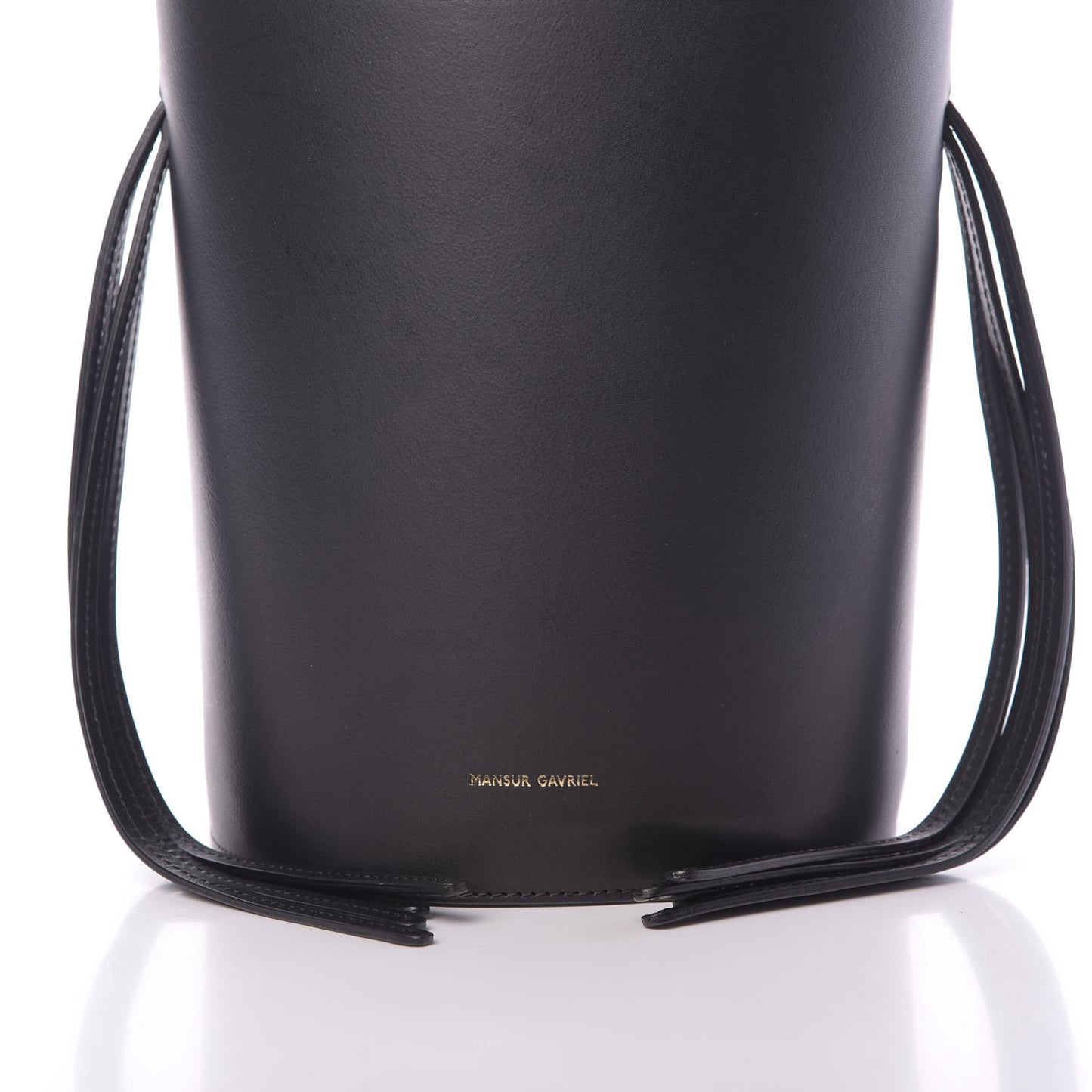 Calfskin Fringe Bucket Bag Black