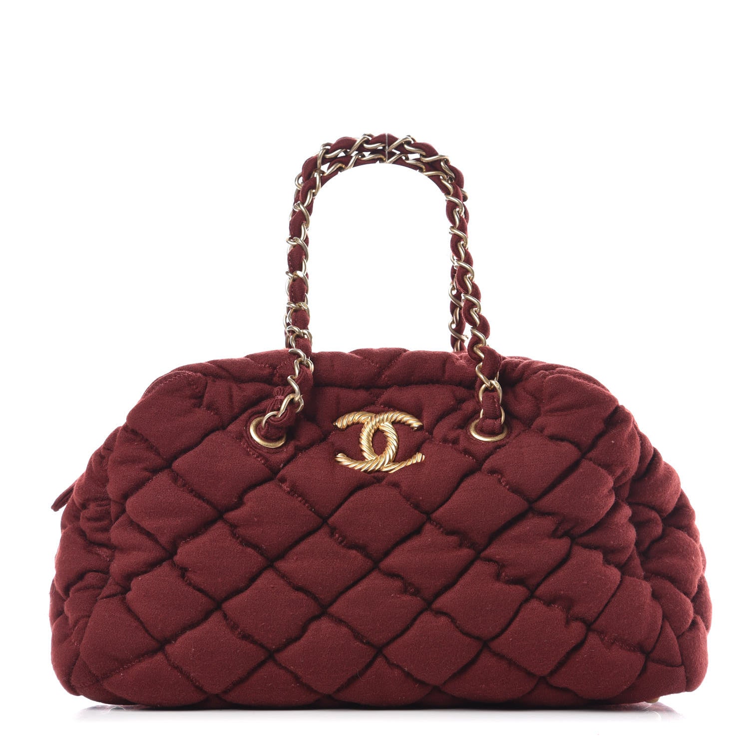 Chanel Jersey Bubble Quilt Bowler Bordeaux 1 of 10