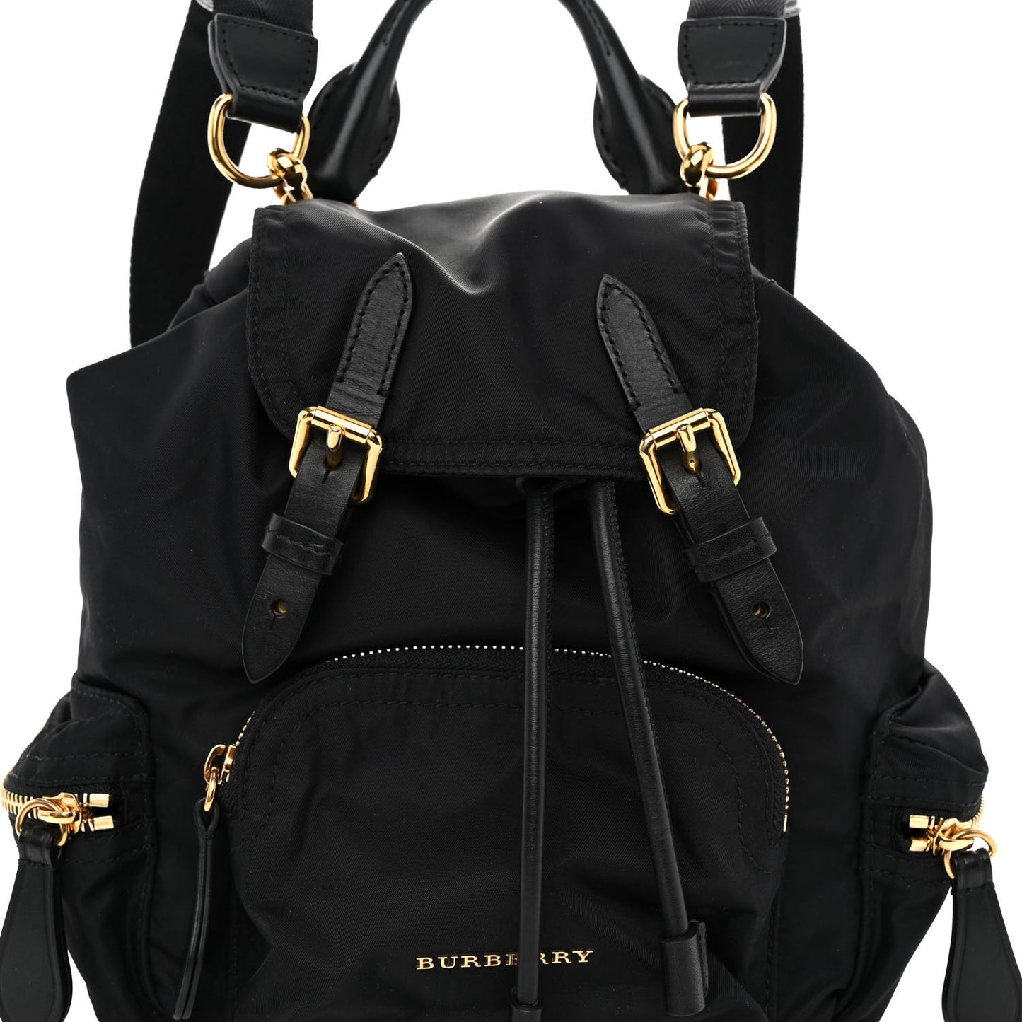 Nylon Small Crossbody Rucksack Backpack Black
