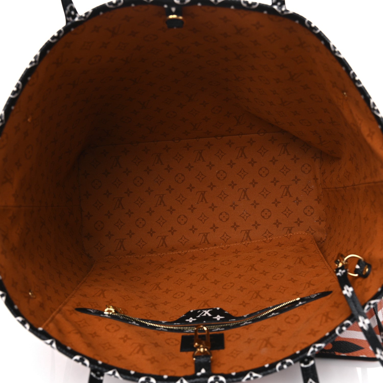 Louis Vuitton Monogram Giant Crafty Neverfull MM Creme Caramel 4 of 8