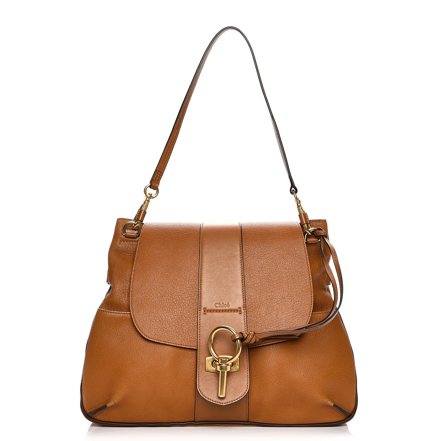 Grained Lambskin Medium Lexa Shoulder Bag Mustard Brown