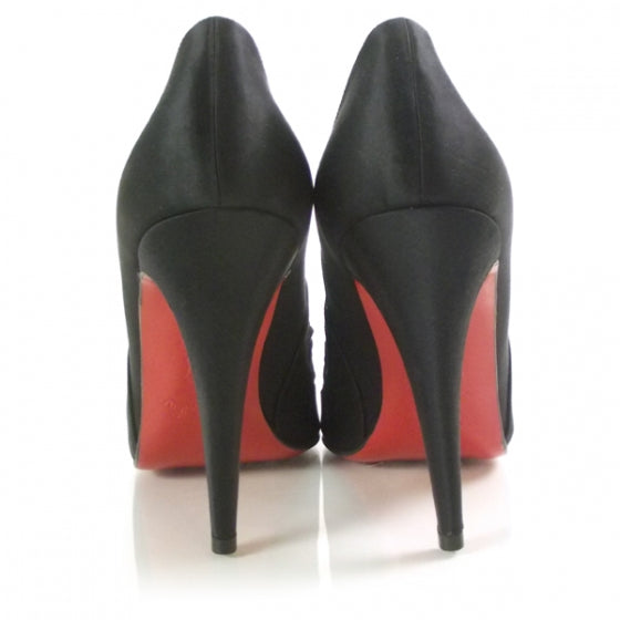 Christian Louboutin Crepe Satin Papilipi 100 Pumps 40.5 Black 3 of 8