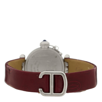 Cartier Stainless Steel Patent 27mm Miss Pasha Quartz Watch Red 3 of 4