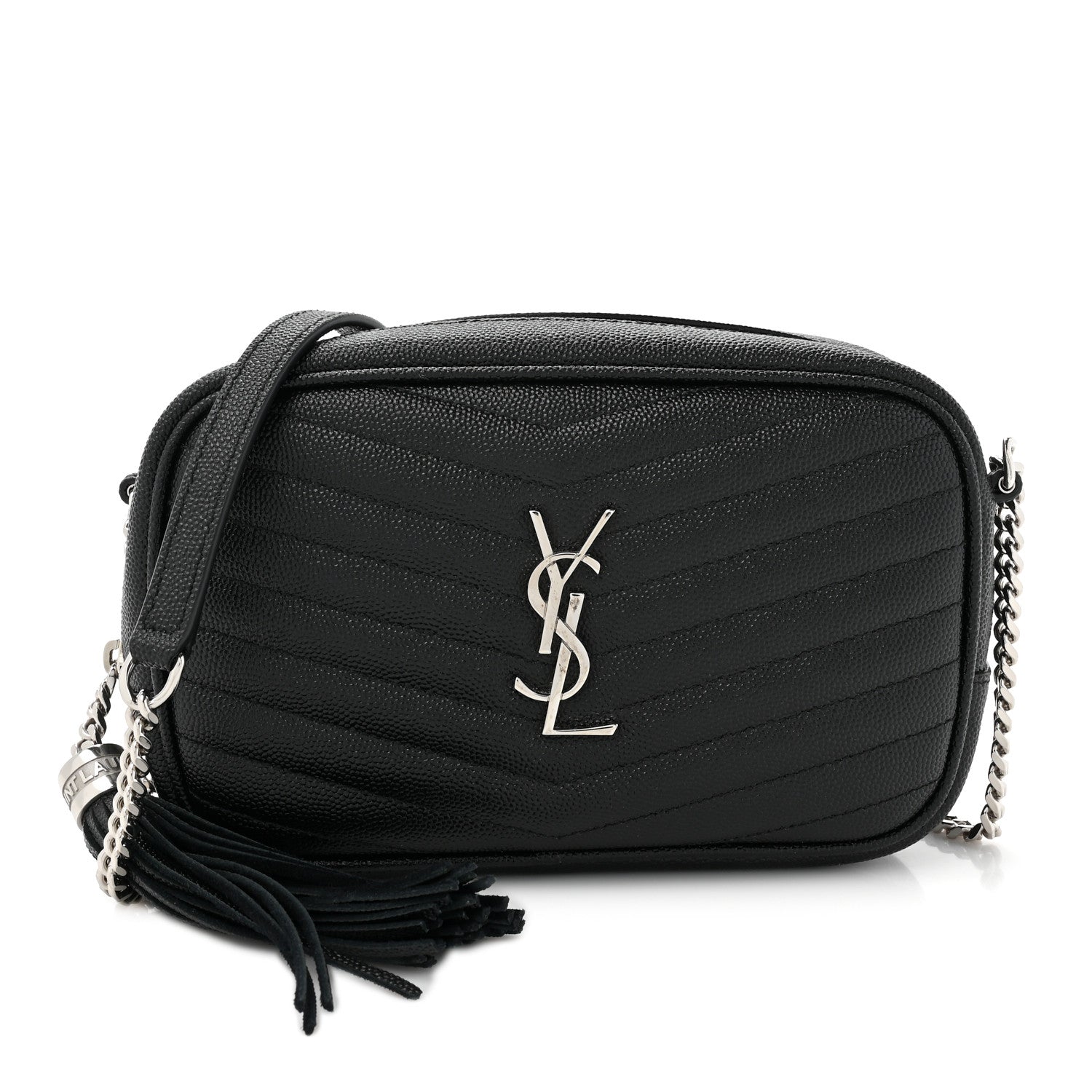 Saint Laurent Grain De Poudre Matelasse Monogram Mini Lou Camera Bag Black 1 of 11
