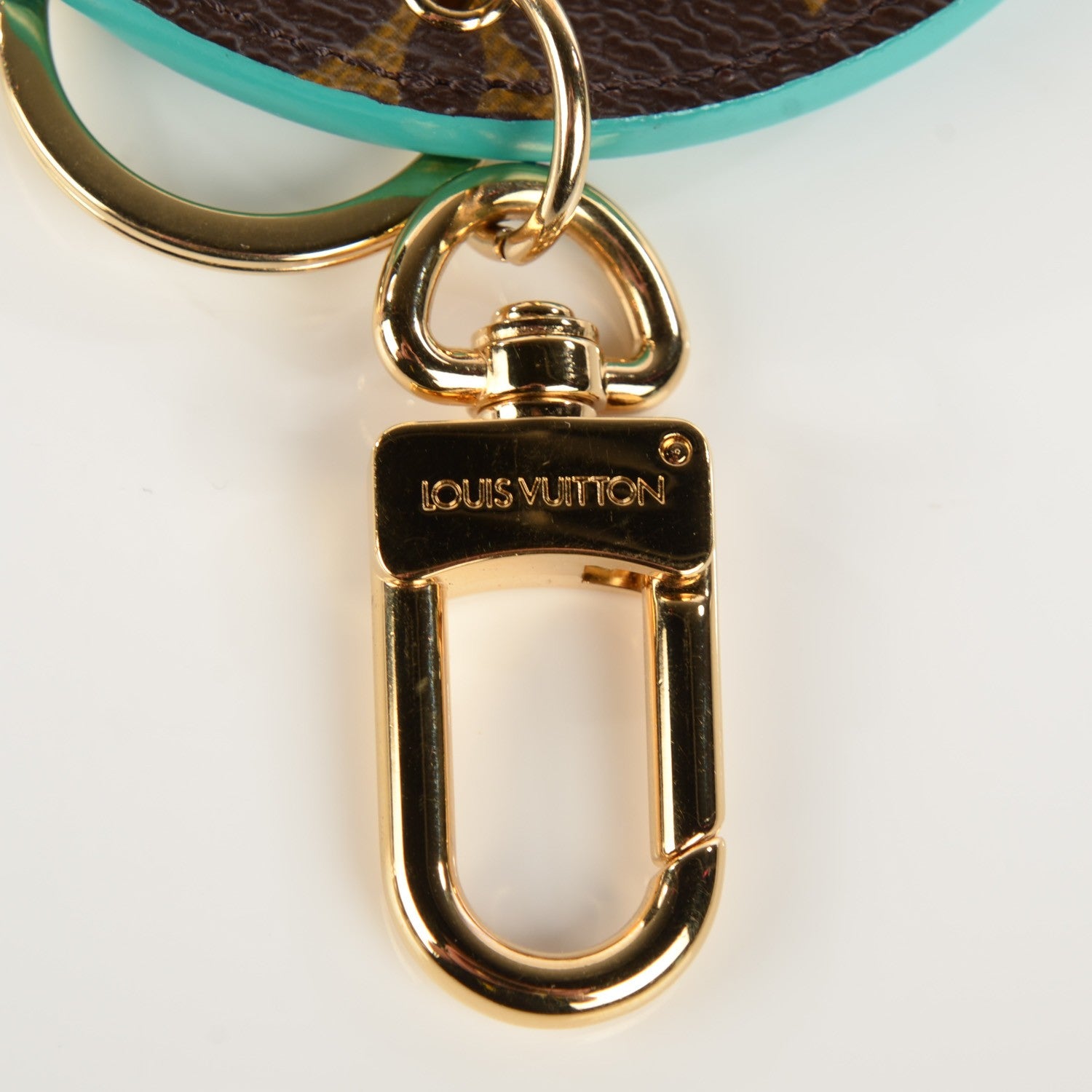 Louis Vuitton Monogram Illustre V Bag Charm Key Ring Turquoise 5 of 7