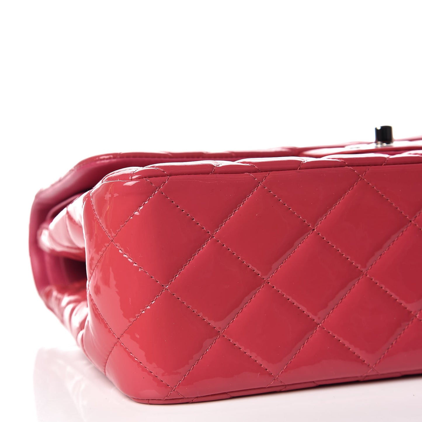 Patent Quilted Jumbo Double Flap Pink