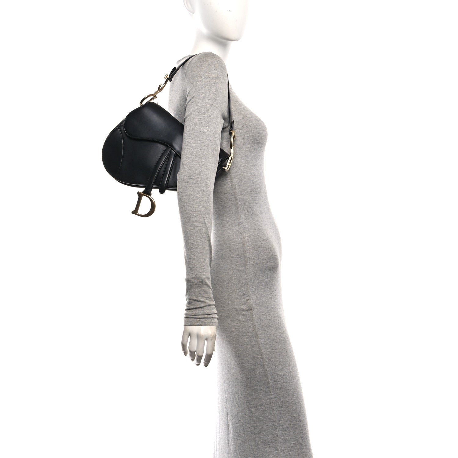 Christian Dior Calfskin Saddle Bag Black 2 of 10
