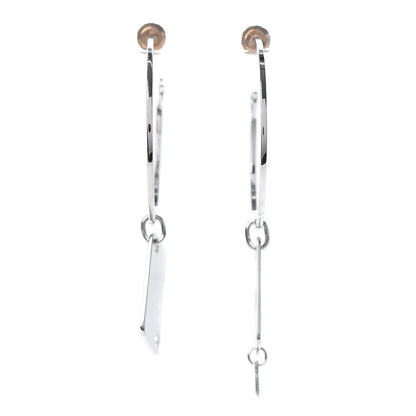 Christian Dior Heart Tag Hoop Earrings Silver 1 of 4