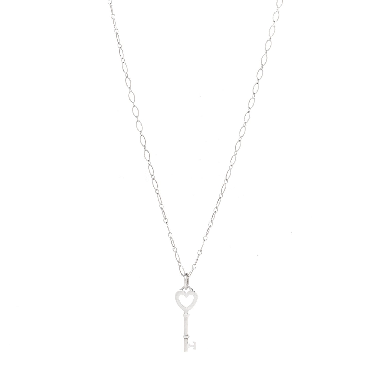 Sterling Silver Mini Heart Key Pendant Necklace