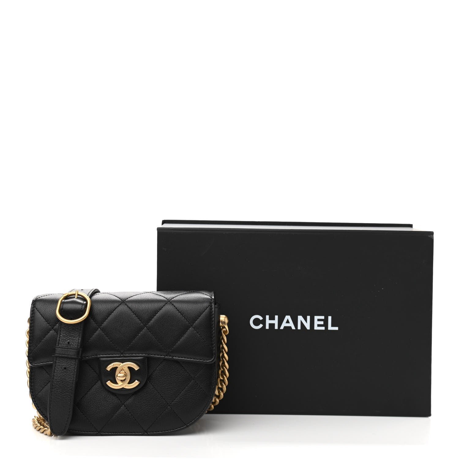 Chanel Calfskin Quilted Moon Messenger Black 13 of 13