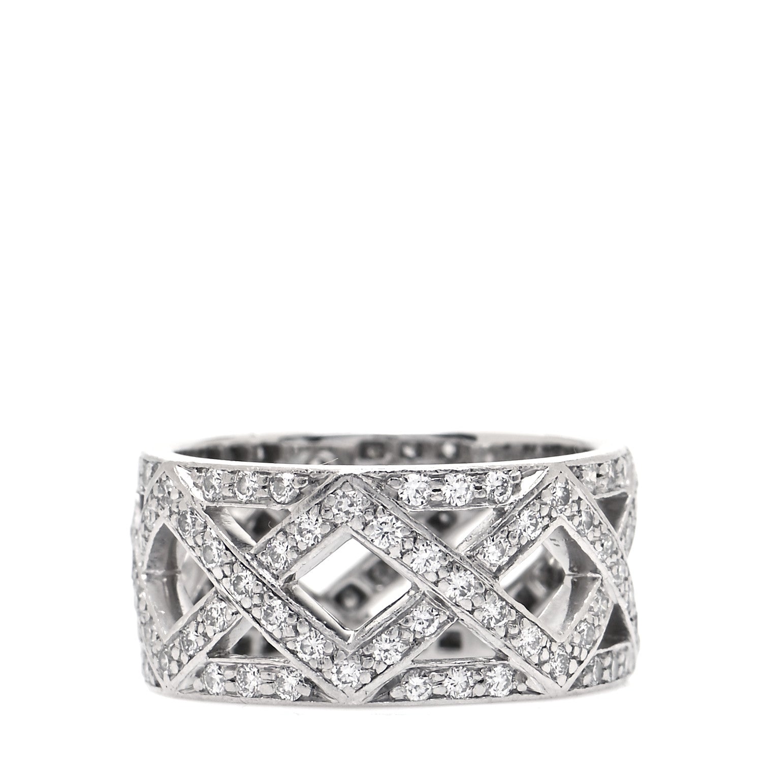 Tiffany Platinum Diamond Legacy Celebration Braided Band Ring 47 4 1 of 4