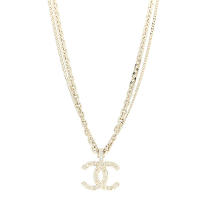 Chanel Crystal CC Multi Strand Chain Necklace Gold 1 of 6