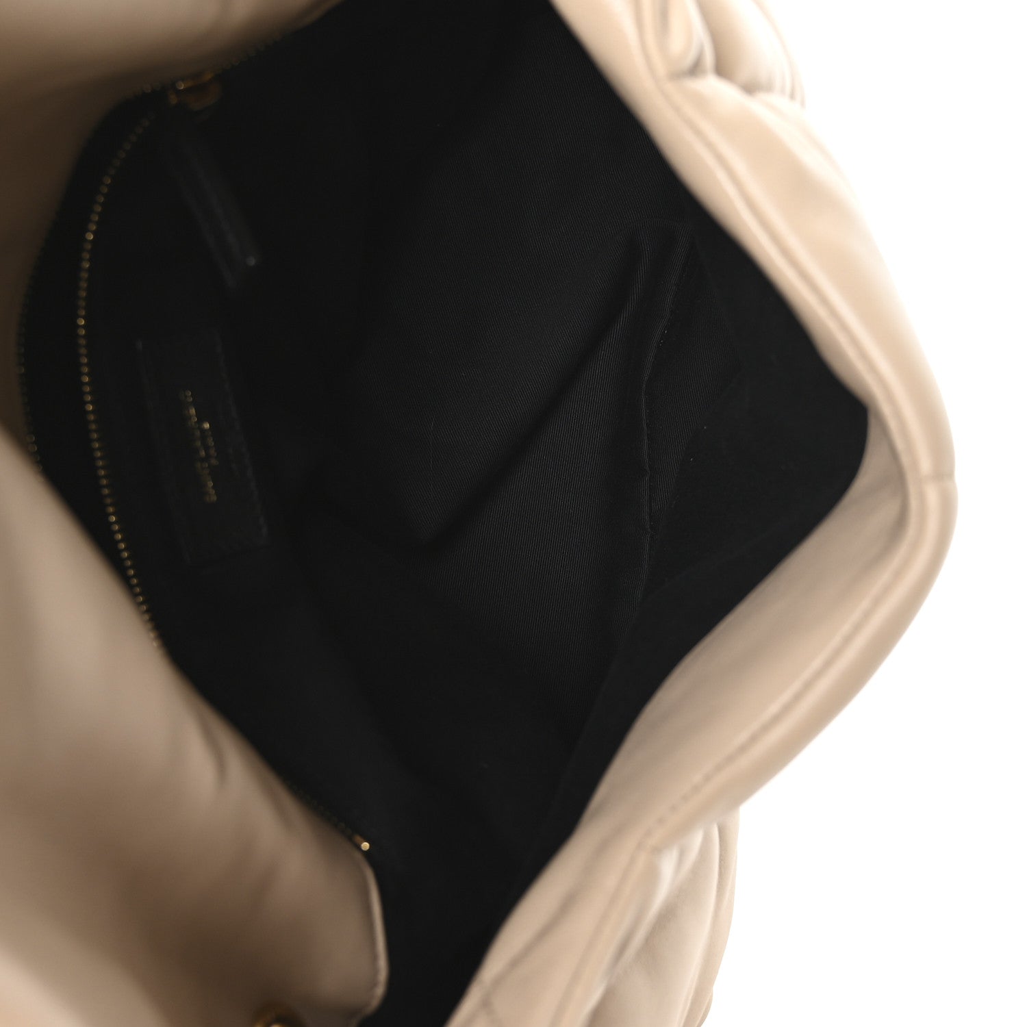 Saint Laurent Lambskin Quilted Medium Loulou Puffer Monogram Chain Satchel Dark Beige 8 of 21