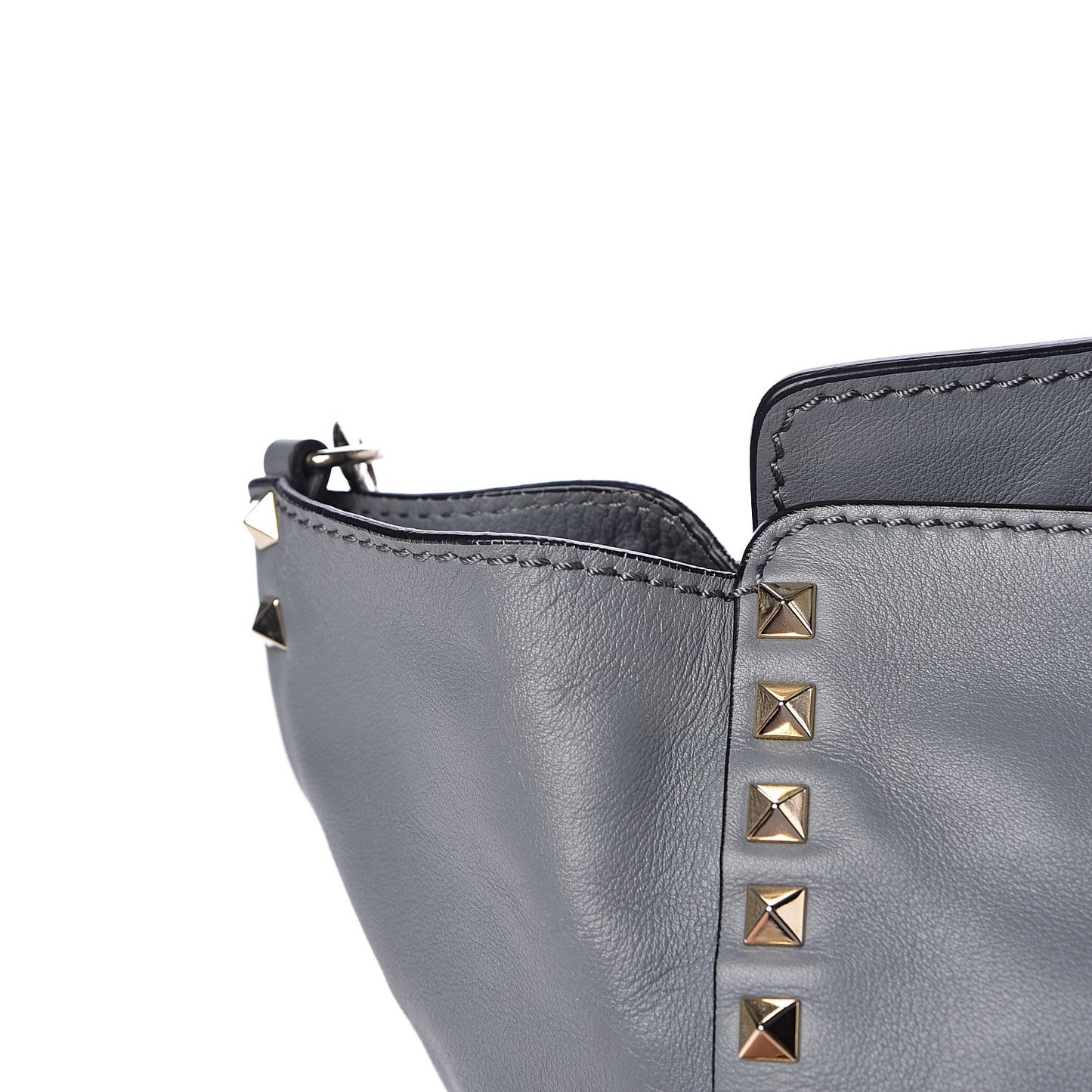 Vitello Medium Rockstud Tote Stone