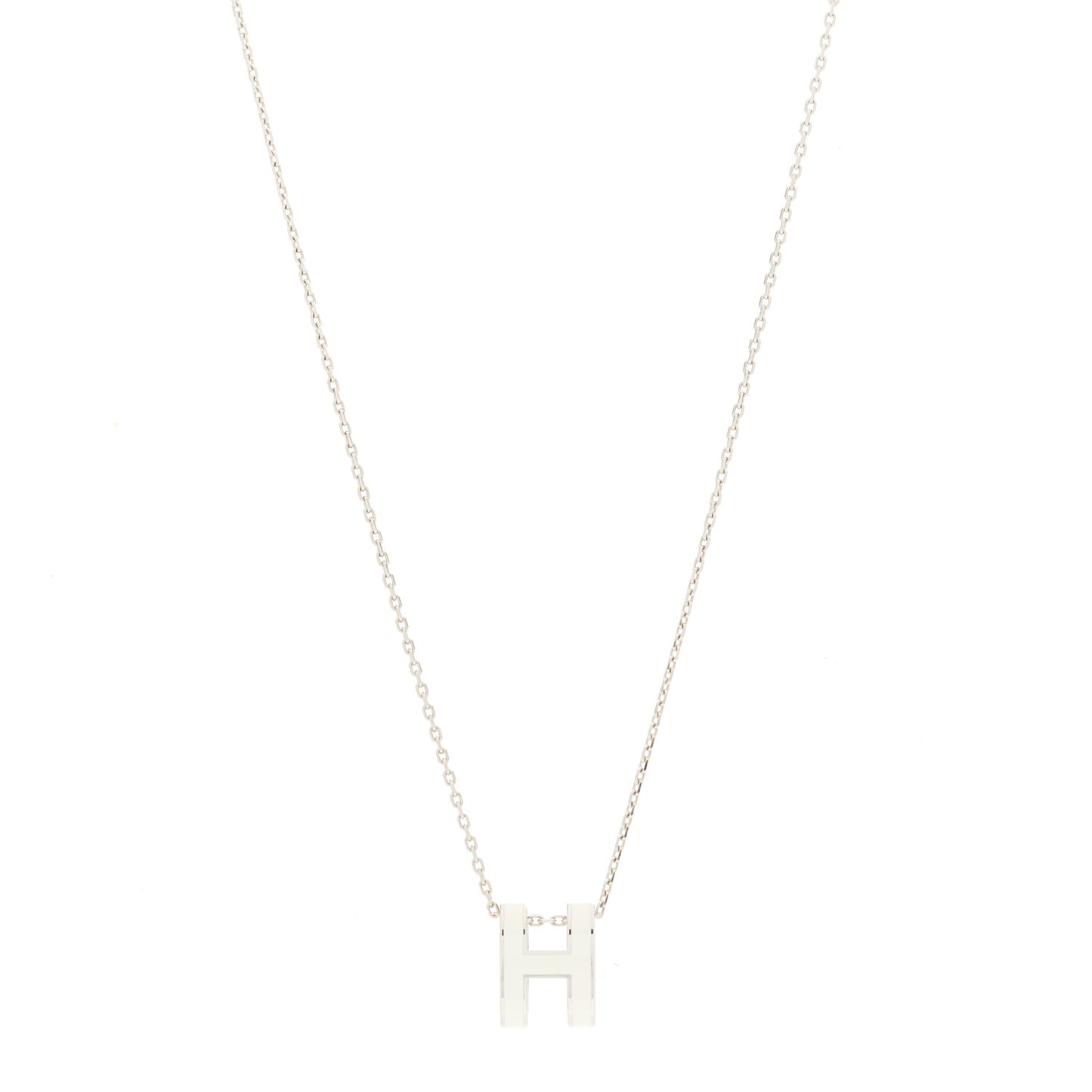 Palladium Pop H Pendant Necklace White