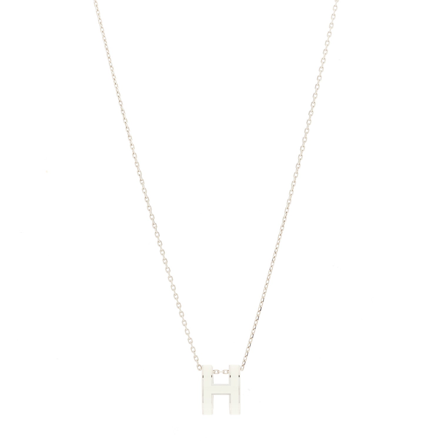 Hermes Palladium Pop H Pendant Necklace White 1 of 6