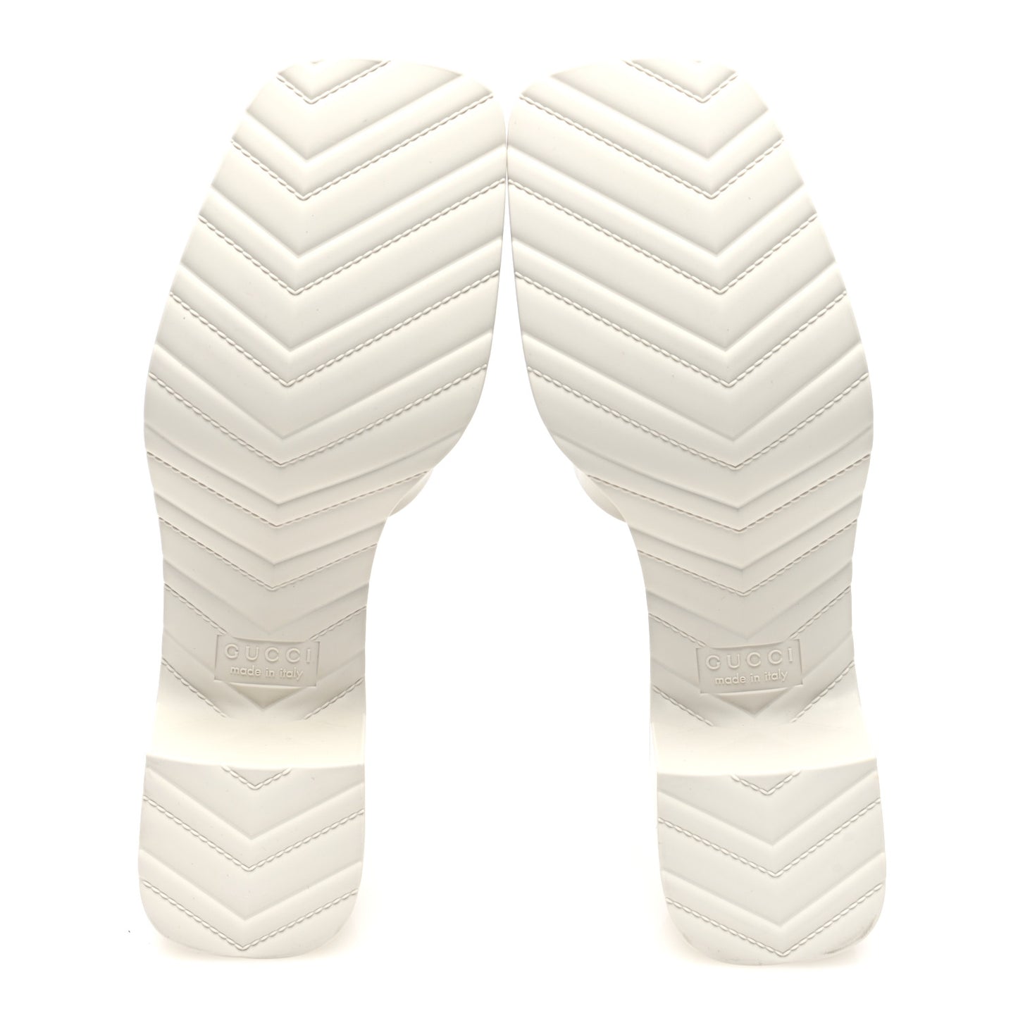 Rubber Gucci Logo Womens Platform 20/60mm Slide Sandals 38 Mystic White