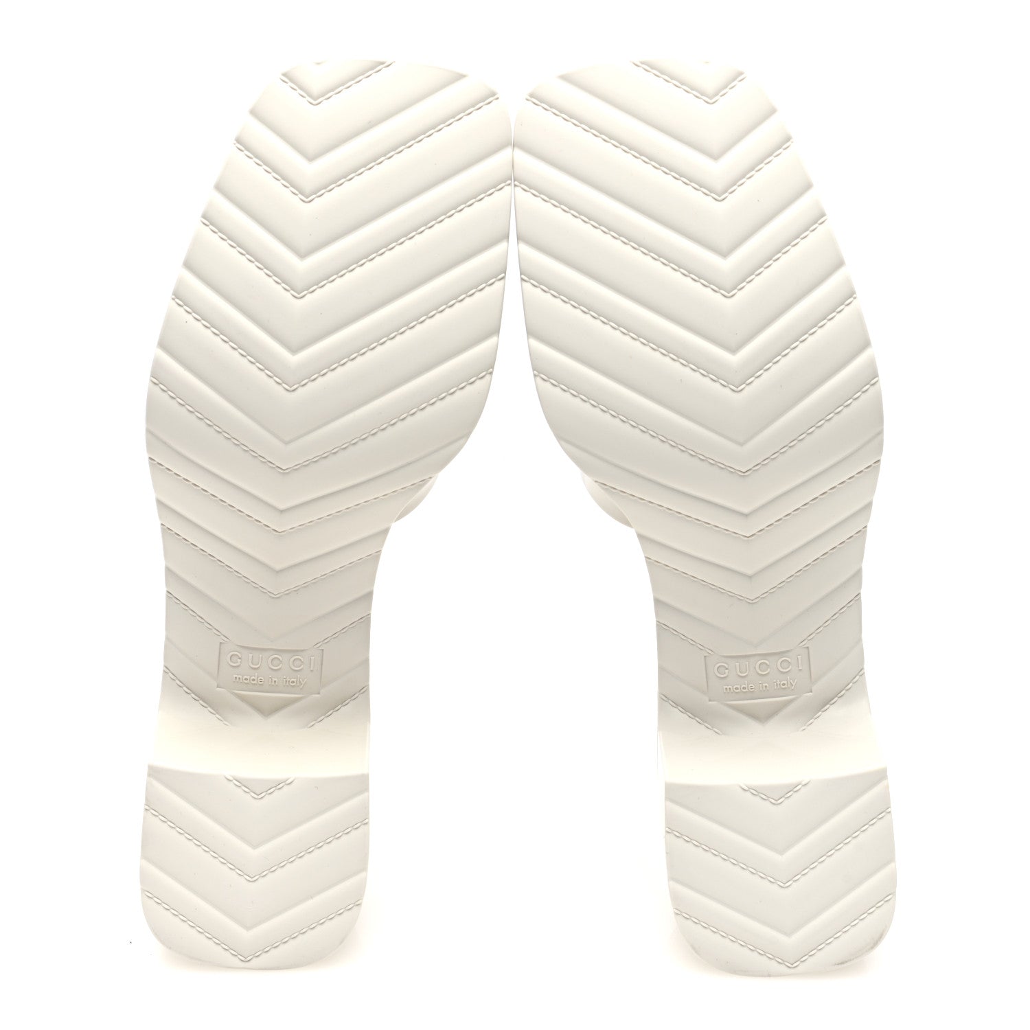 Gucci Rubber Gucci Logo Womens Platform 20/60mm Slide Sandals 38 Mystic White 5 of 8