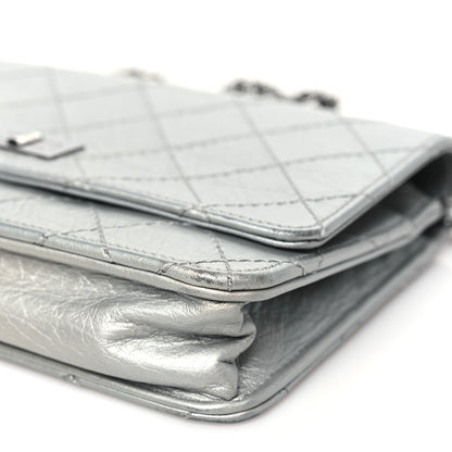Chanel Metallic Aged Calfskin Quilted Reissue Wallet On Chain WOC Silver 11 of 12