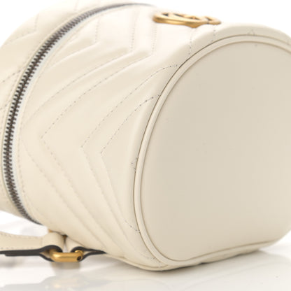 Gucci Calfskin Matelasse Mini GG Marmont Round Backpack White 9 of 10