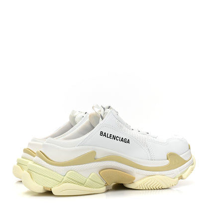 Balenciaga Fabric Mesh Clear Sole Womens Triple S Mule Sneakers 38 Beige 4 of 13