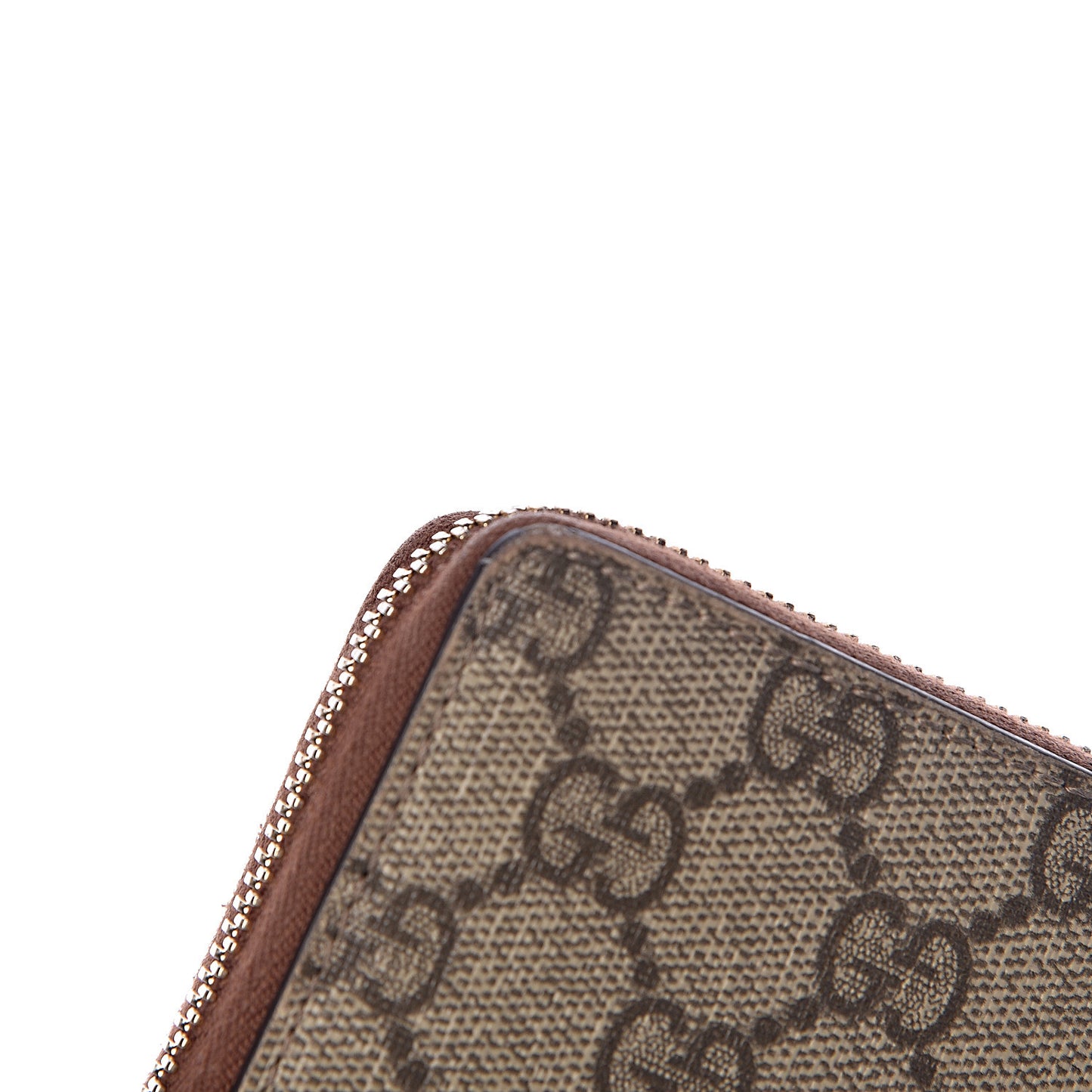 GG Supreme Monogram Cuoio Toscano Zip Around Wallet Beige Ebony Cuir
