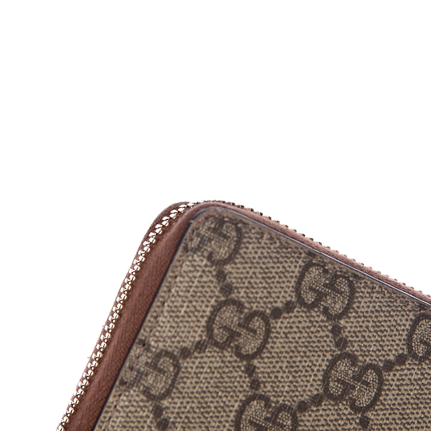 Gucci GG Supreme Monogram Cuoio Toscano Zip Around Wallet Beige Ebony Cuir 8 of 8