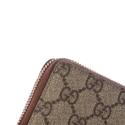 Gucci GG Supreme Monogram Cuoio Toscano Zip Around Wallet Beige Ebony Cuir 8 of 8