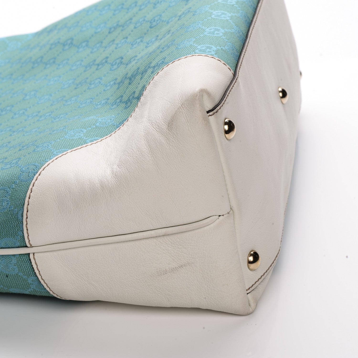 Gucci Monogram Tote Turquoise White 8 of 9