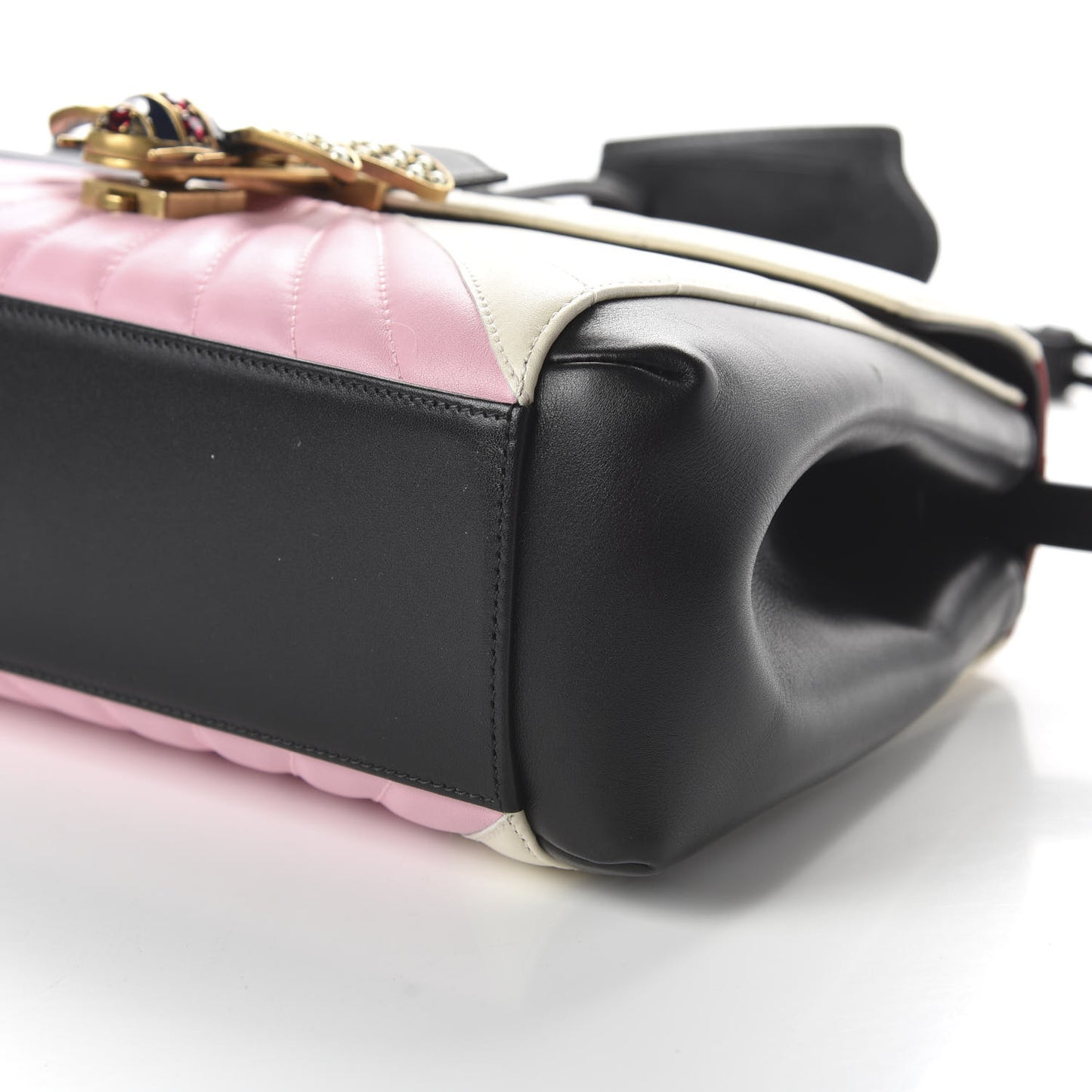 Calfskin Bamboo Trapuntata Queen Margaret Top Handle Bag Blue Agata Hibiscus Red Mystic White Sugar Pink