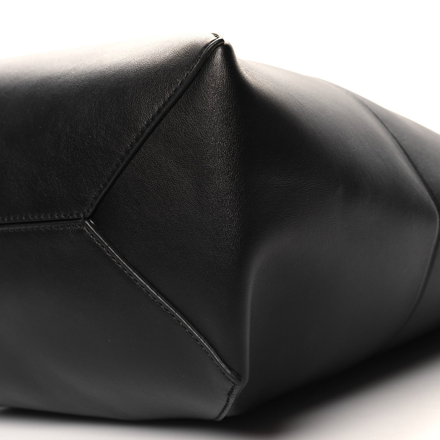 Loewe Shiny Calfskin Medium Puzzle Fold Tote Warm Desert Black 9 of 9