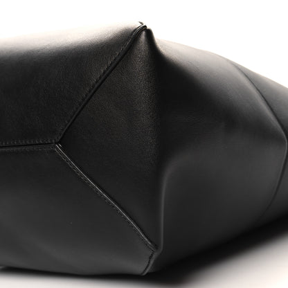 Loewe Shiny Calfskin Medium Puzzle Fold Tote Warm Desert Black 9 of 9