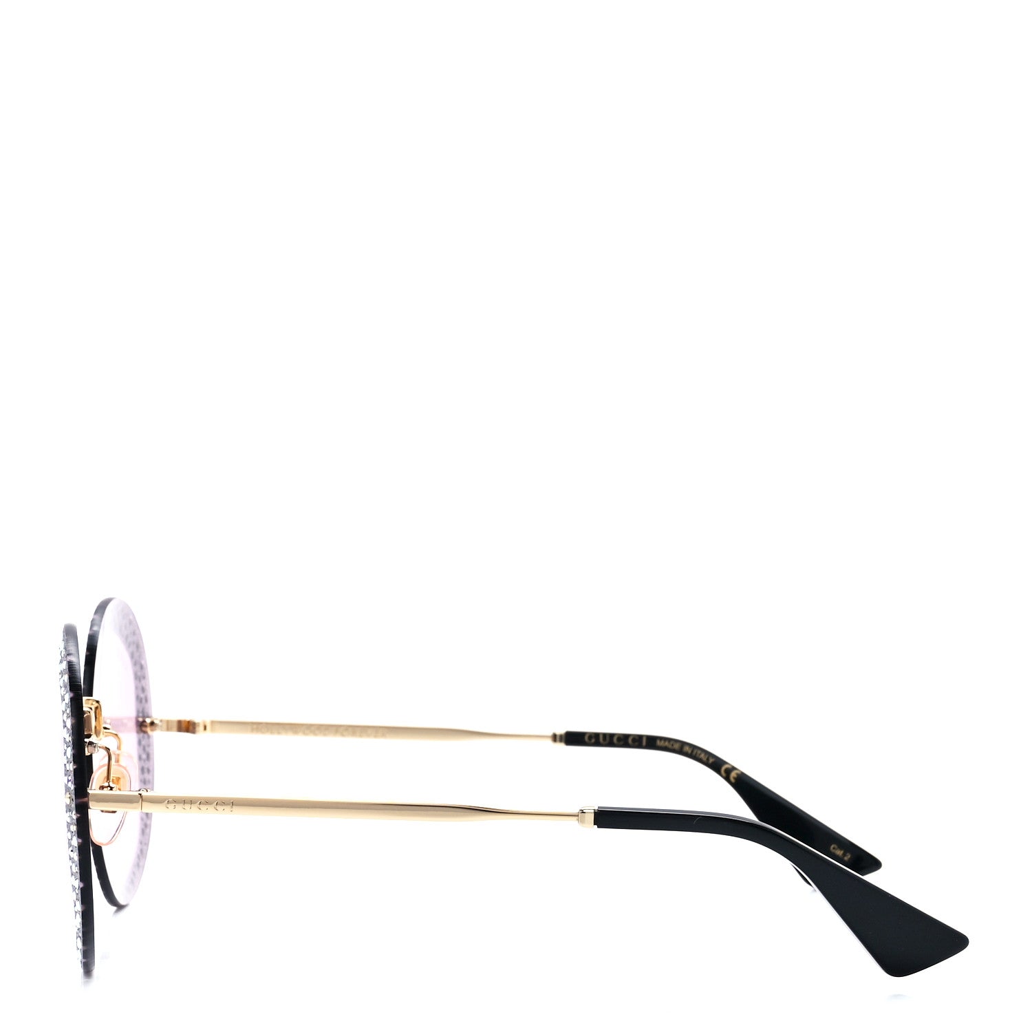 Gucci Crystal Oversize Hollywood Forever Sunglasses GG0899S Gold Violet 3 of 9