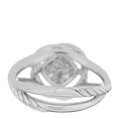 David Yurman Sterling Silver Diamond Pave 7mm Infinity Ring 54 7 3 of 4