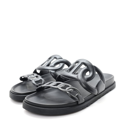 Hermes Nappa Extra Sandals 39 Black 4 of 9
