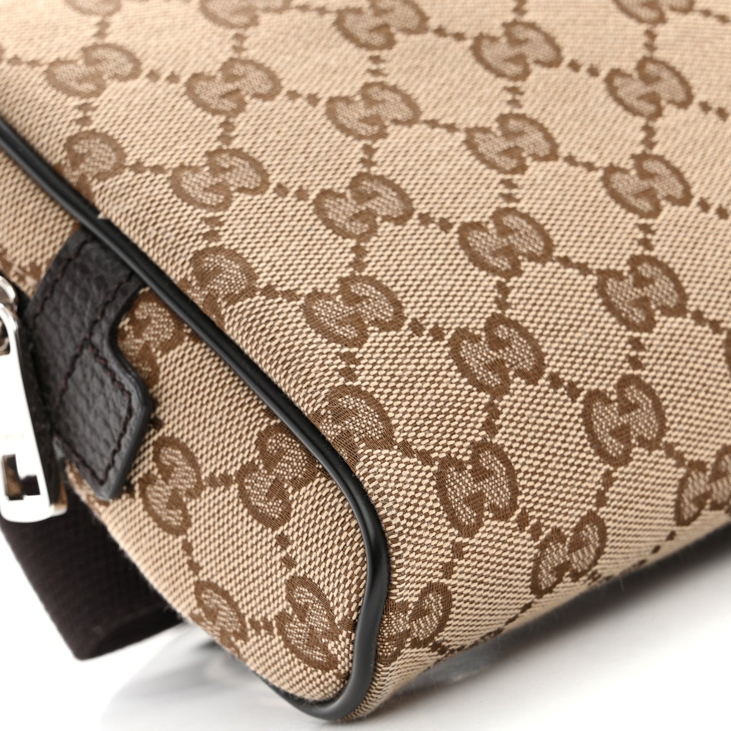 Monogram Dollar Calfskin Belt Bag Beige Ebony Testa di Moro Marrone Scuro