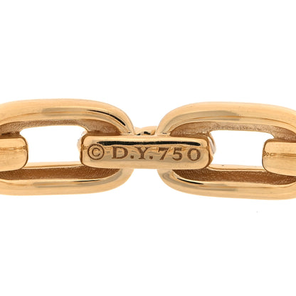 David Yurman 18K Yellow Gold Diamond 7mm Stax Chain Link Bracelet 3 of 3