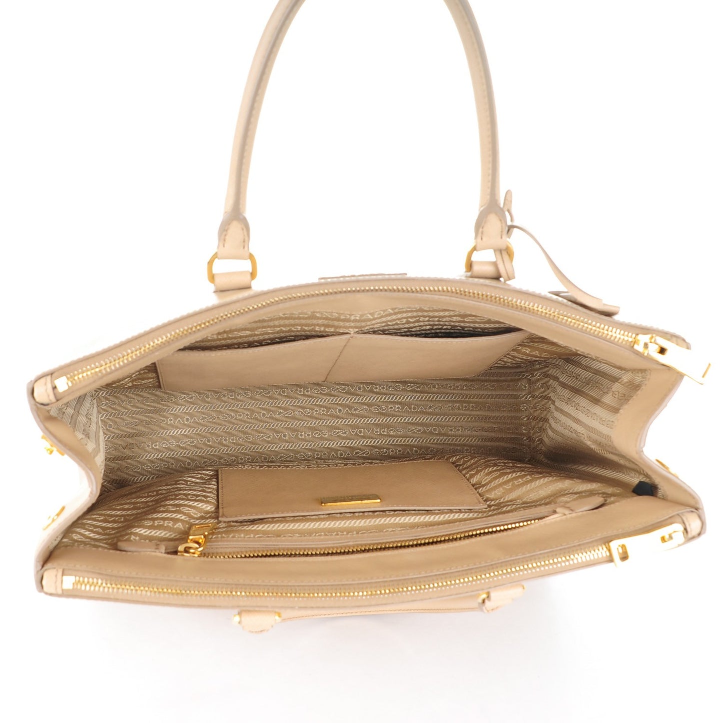 Saffiano Large Galleria Double Zip Tote Sabbia
