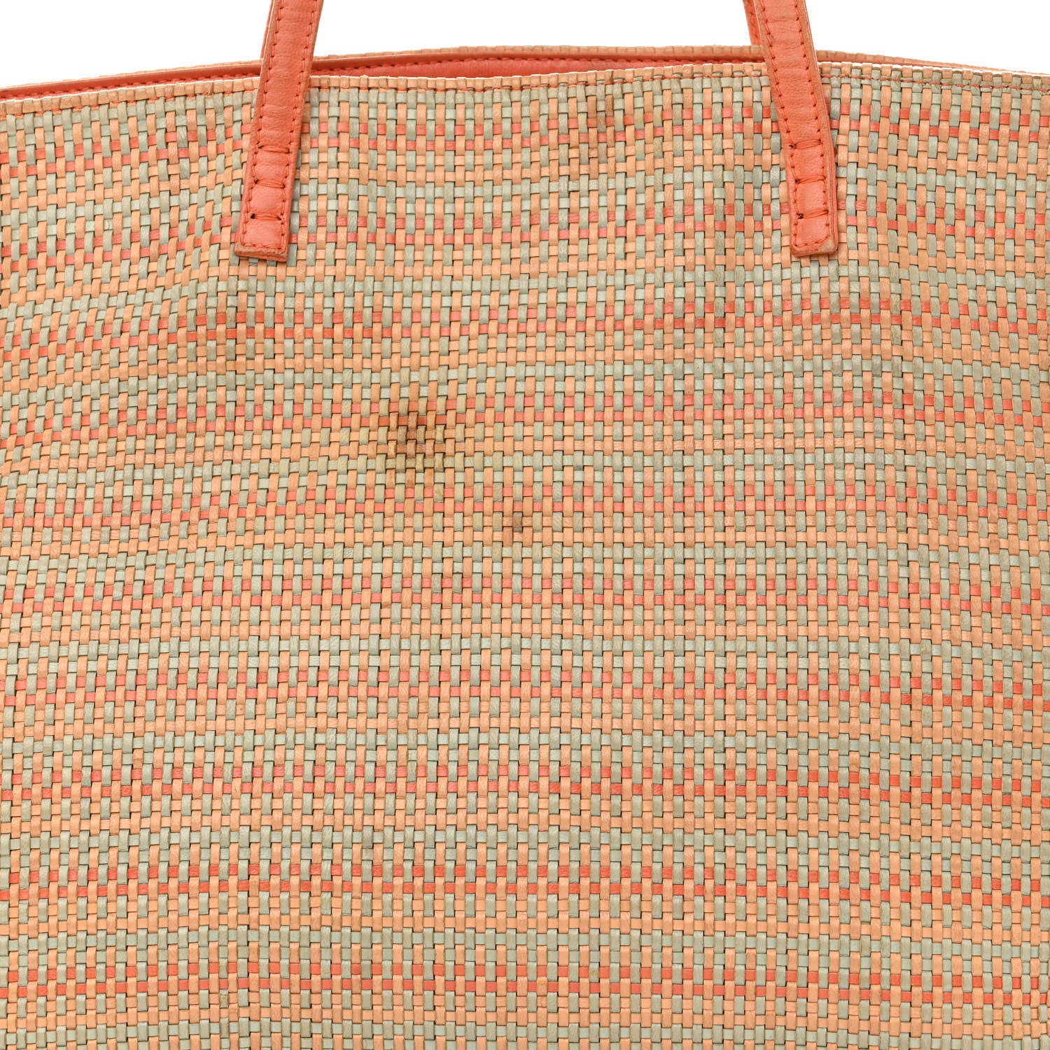 Fendi Woven Straw Raffia Roll Tote Orange Multicolor 11 of 16