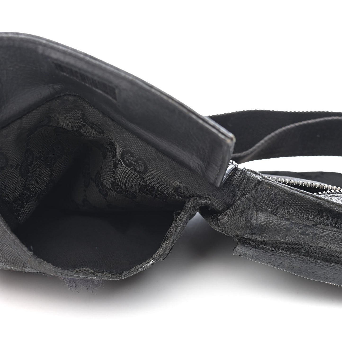 GG Monogram Double Pocket Belt Bag Black