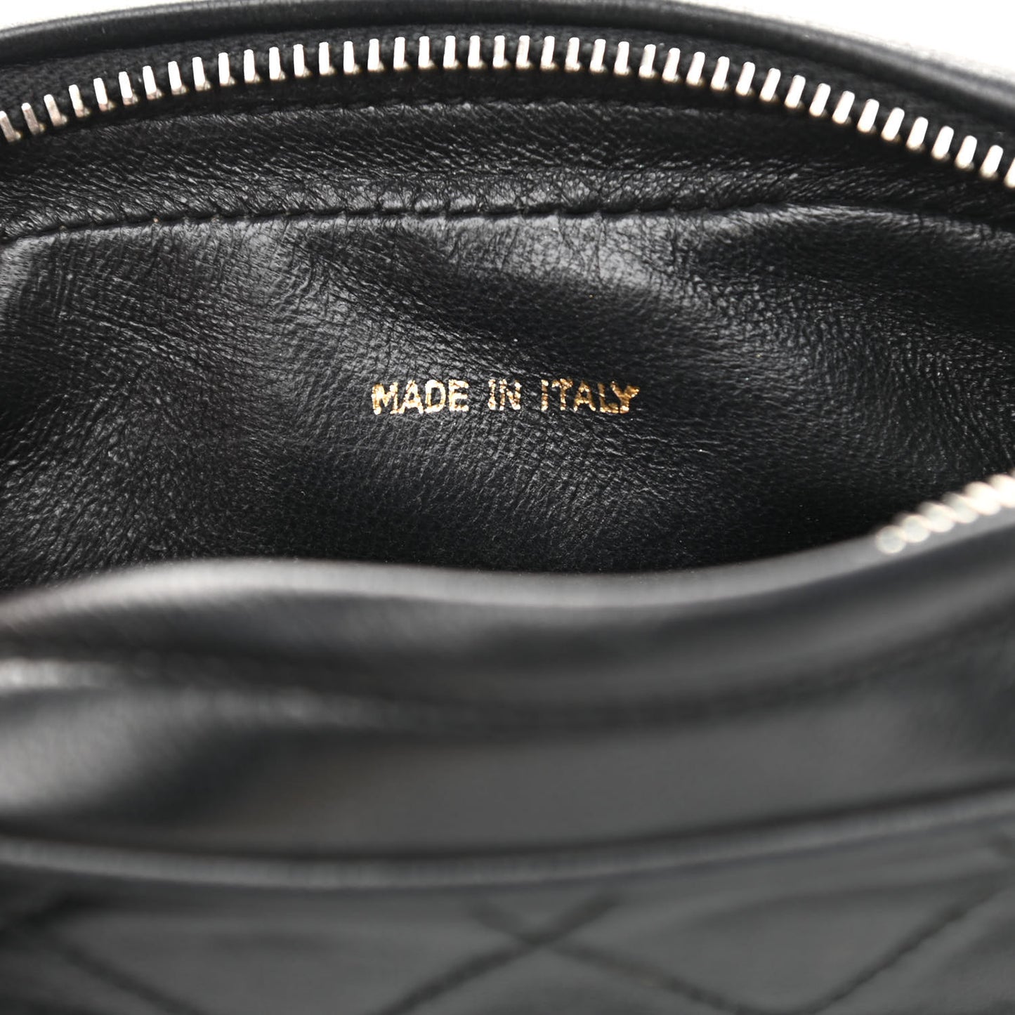 Lambskin Quilted Tassel Camera Case Black