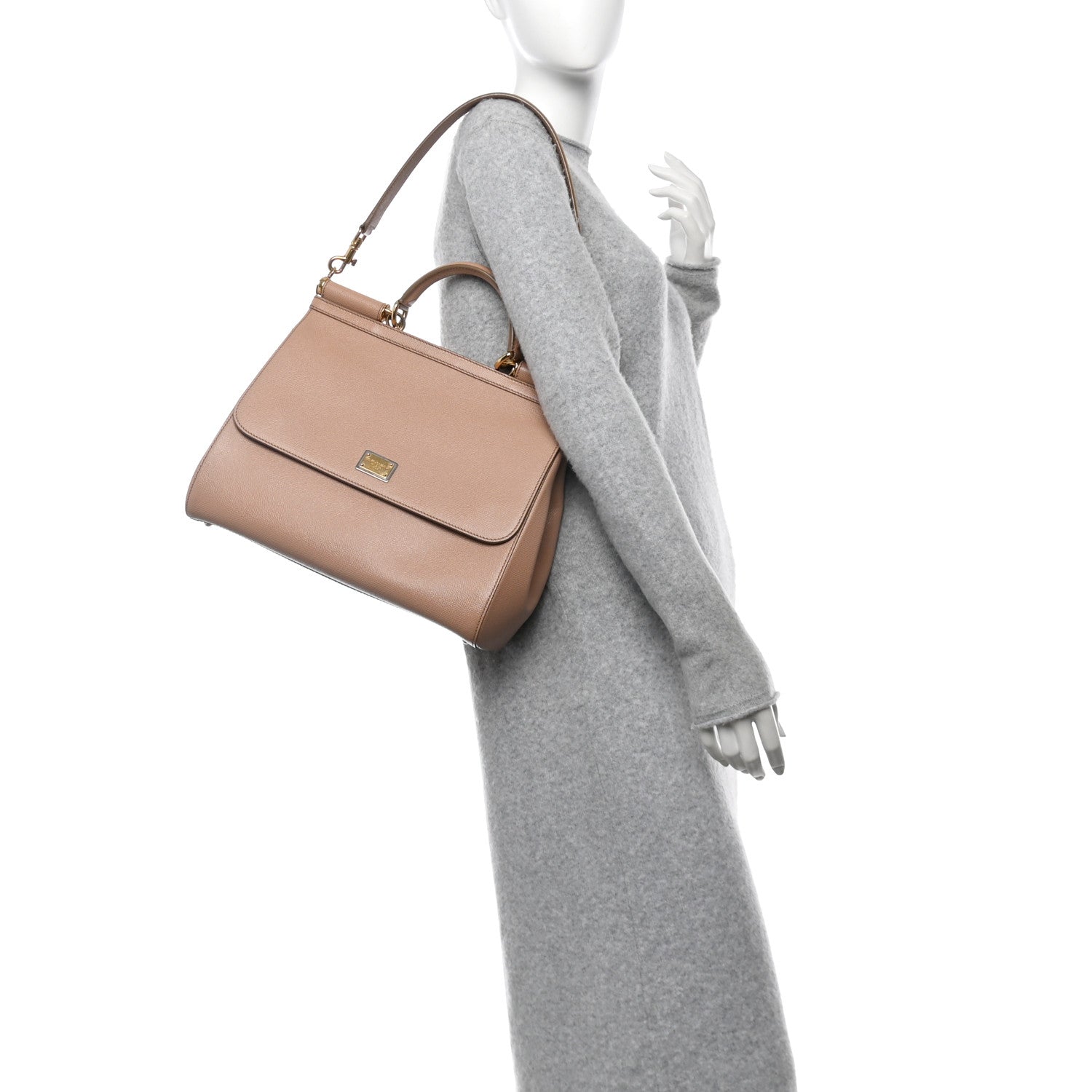 Dolce & Gabbana Dauphine Large Miss Sicily Satchel Dark Beige 2 of 9
