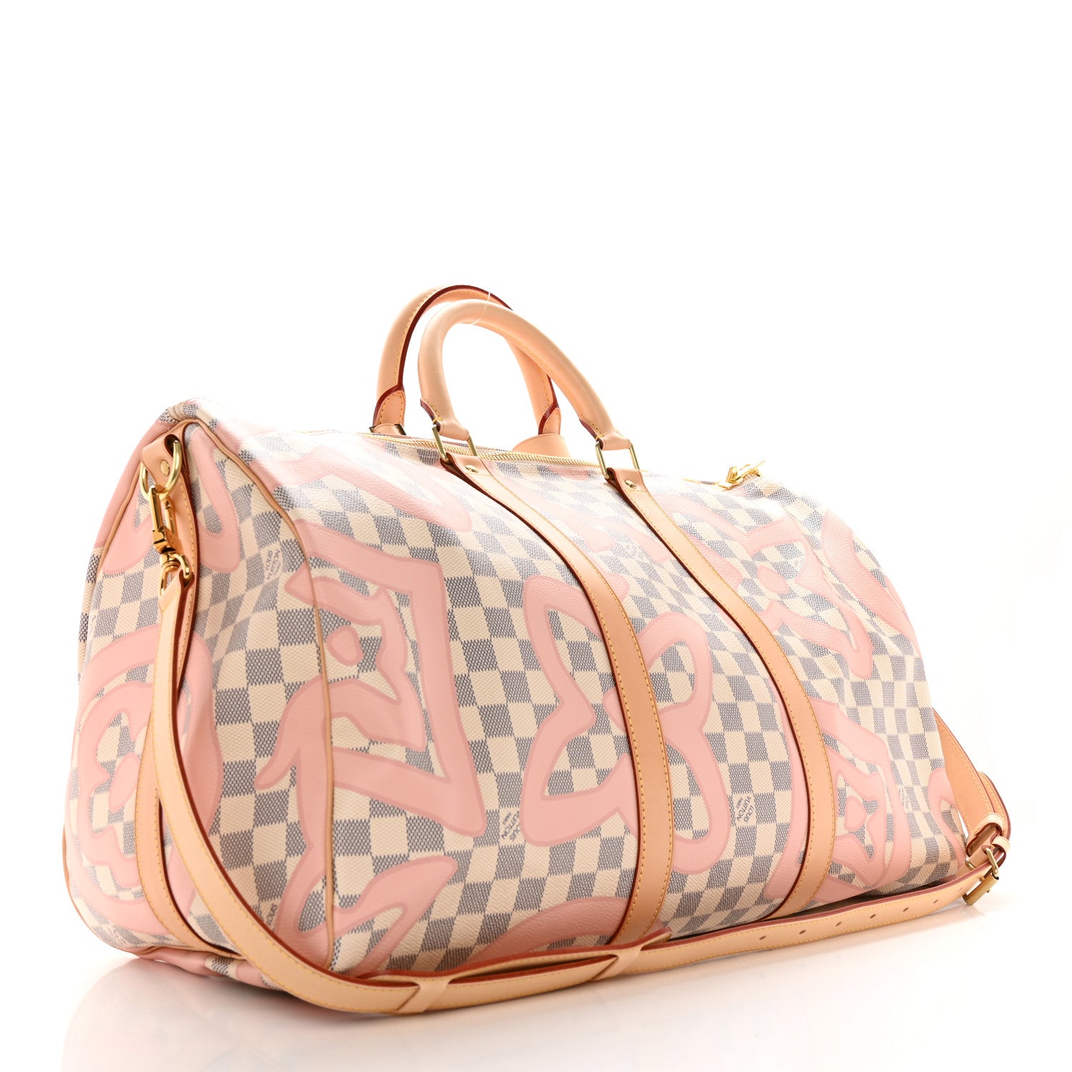 Louis Vuitton Damier Azur Tahitienne Keepall Bandouliere 50 Rose Ballerine 2 of 13