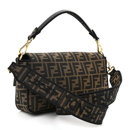 Fendi Fabric Jacquard FF 1974 Medium Baguette Tobacco Moro Black 3 of 8