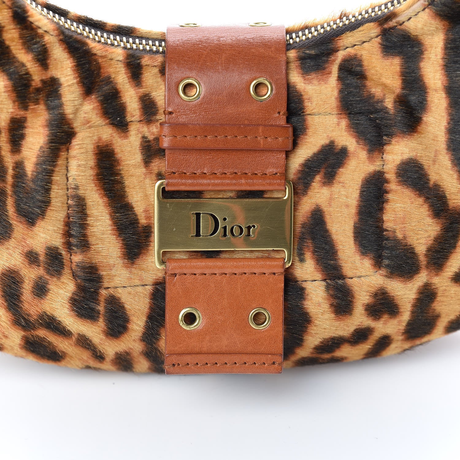 Christian Dior Pony Hair Leopard Print Street Chic Hobo 11 of 11