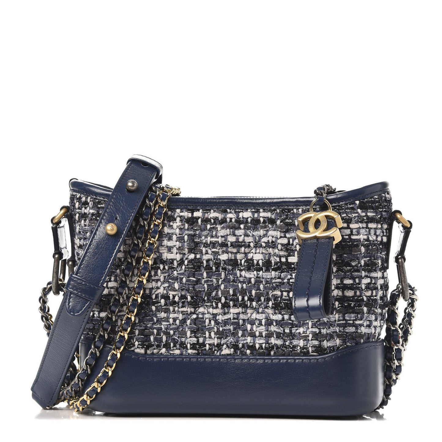 Tweed Calfskin Small Gabrielle Hobo Blue
