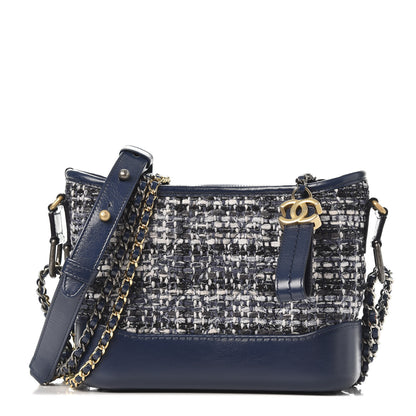 Chanel Tweed Calfskin Small Gabrielle Hobo Blue 1 of 10